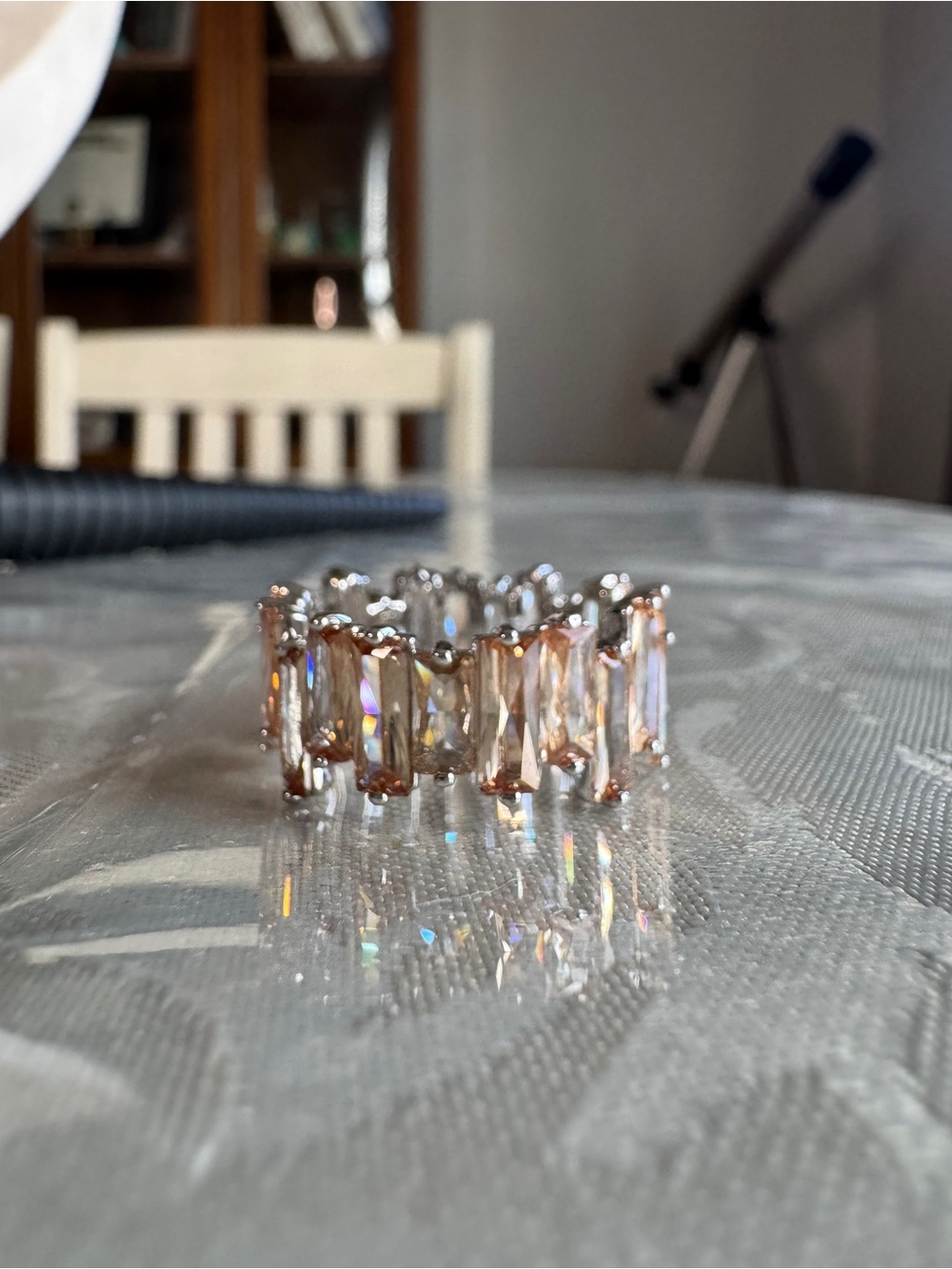 Rose Gold Crystal Baguette Eternity Ring - Women Jewelry